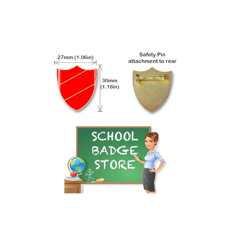 Prefect Shield School Badge - Enamel and Brass - Safety