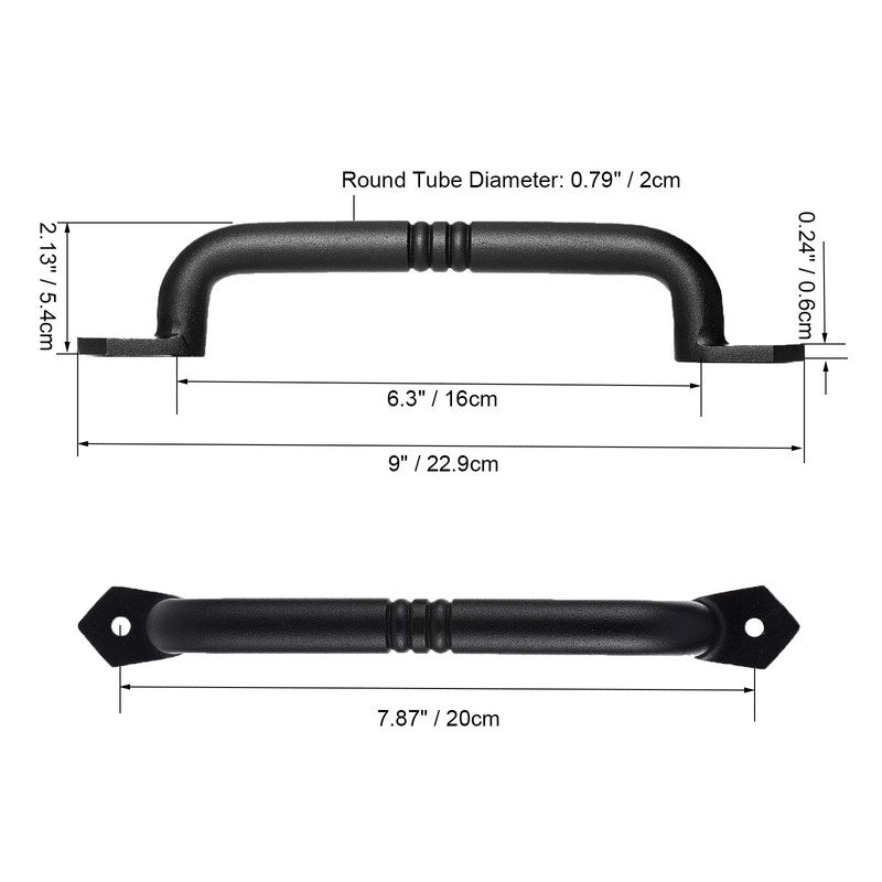 Sliding Barn Door Handle Pull Black Heavy Duty Cast Iron