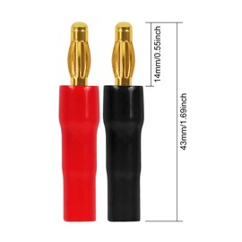 UMLIFE 20PCS 4 mm Gold Plated Open Screw Type Speaker Connector Banana Plugs,Insulated 24K Gold Plated Speaker Wire Banana Plugs Connectors for Speaker Wire