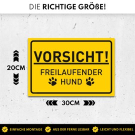 Sign Caution Dog (30 x 20 cm Plastic) Warning of the Dog Signs - Sign Dog Warning Made of High-Quality Plastic - Dog Signs Warning