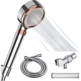 Filtered Shower Head, Showerhead with Hose and Shower Arm Bracket, High Pressure & Water Saving Handheld Shower, 3-Settings Filter Showerhead for Dry Hair & Skin SPA