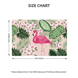 Fiokroo Flamingo Palm Leaves Flowers Placemats Set of 6 Table Mats Table Tableware Place Mats with Non-Slip Heat-Resistant Washable for Dining Home Kitchen Party Indoor