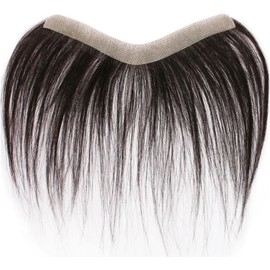 Tupé Sin Nudos Para Hombres, Línea De Cabello Frente, Bloque Tejido A Mano Completo, Poste De Peluca Cuero Cabelludo Biológico, Reedición Flequillo Falso Cabello Humano Real,Natural,4 * 16