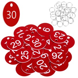 Flintronic Portachiavi Numerati, Targhette Numerate in Plastica, 30 Pezzi