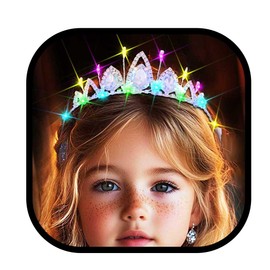 JEWEKY Light Up Rhinestone Tiara Silver Glow Princess Crystal Crown for Women and Girls (01, One Size)