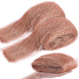Teenyyou 2 Pcs 3.5 Ounce Copper Wool Pads Soft and Reusable Wool Skein to Polish, Smooth, Stand Strip Wood and Metal Surface Oxide