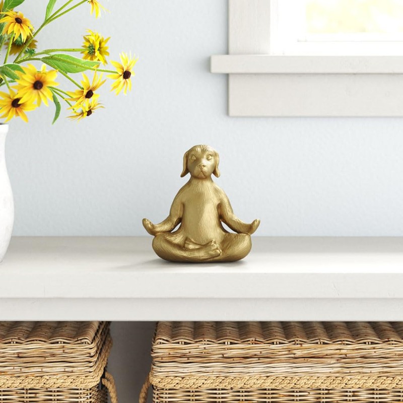 Leheybia Meditation Statue - Dog Yoga Pose Statue, Garden Decor,