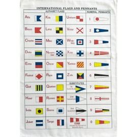 Half a Donkey International Code of Signals (Maritime) large cotton tea towel