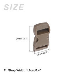 METALLIXITY Side Quick Release Buckle (1.1cm/0.43") 10Pcs, Plastic Adjustable Buckles - for Backpack Strap, Coffee Color