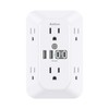 Addtam Surge Protector Outlet Extender, 6-Outlet Splitter with 4 USB