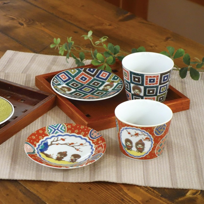 Monchhichi 712115 Kutani Ware Soba Bokokuchi Soba Choko (Diameter x