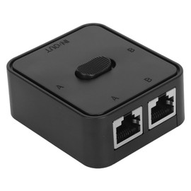 Gigabit Network Switch, RJ45 CAT6 2 Ports Network Switch Splitter Selector Hub Support 2 in 1 Out or 1 in 2 Out, RJ45 Splitter Selector Switch Home Network Hub, Plug and Play