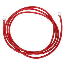 VekAuto 1 Pc Battery Inverter Cable 10 AWG Gauge 6FT 3/8" Lug 5/16" Lug Battery Cable Universal for Car Vehicle Boat RV Solar Tinned Copper Red