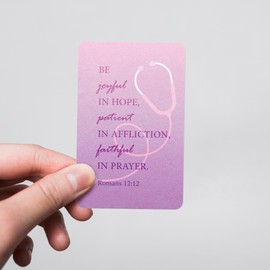 Wallet Scripture Cards - Nurse, Rom 12:12 - Pack of 12 Inspirational Christian Cards With Scripture Encouragement, Bible Verse Cards For Women & Men, Daily Prayer Cards For Devotions