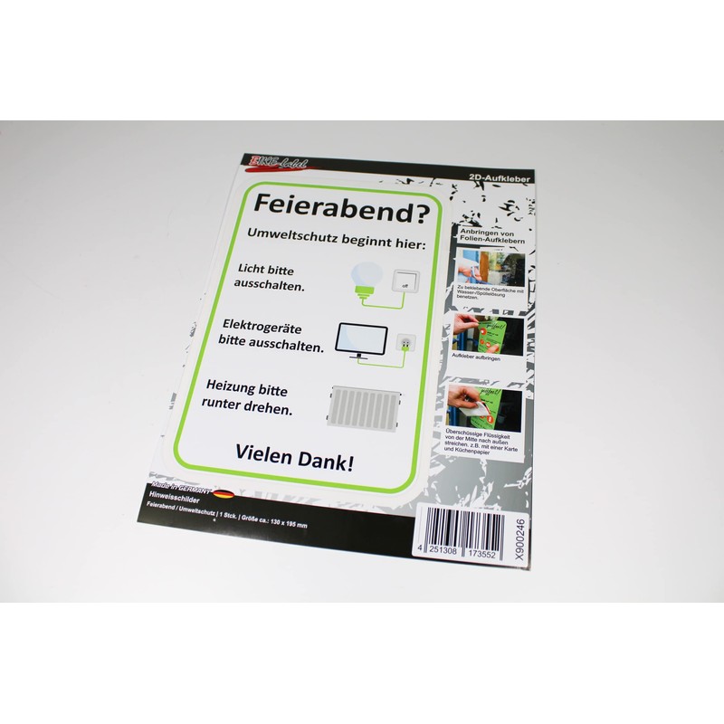 BIKE-label X900246 Energy Saving Sticker Environmental Protection Sign