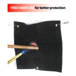 Welding Blanket Fireproof, Heat Shield Mat Resistant Up To 1800°F, Brazing Soldering Pad for Copper Pipe, Flame Protector Pad Solder Plumbing Hole Propane Torch, Fire Protection Blanket