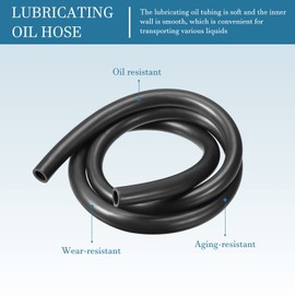 QUARKZMAN Flexible Oil Resistant Fuel Line Hose 8 mm x 12 mm 1 m for Industrial Oil Hoses and Irrigation Pipes for Home Garden Black