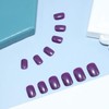 Allereya Coffin Short Press On Nails Shiny Purple Artificial Nails