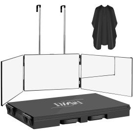 LMZNXCZ 3 Way Mirror Men for Self Hair Cutting,360 Haircuts Mirror for Barber Use Folded