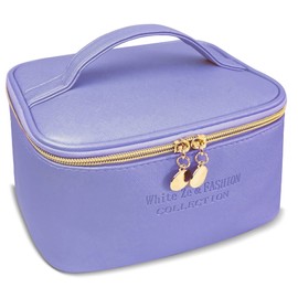 White Ze Travel Makeup Bag Waterproof Toiletry Bag Professional Makeup Bag Cosmetic Bag for Women Girls, blue