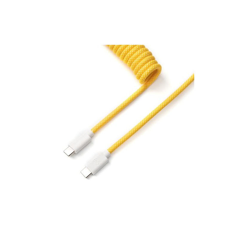 Keychron Custom Coiled Aviator Cable, Yellow, 5-Pin (GX12) Detachable Metal