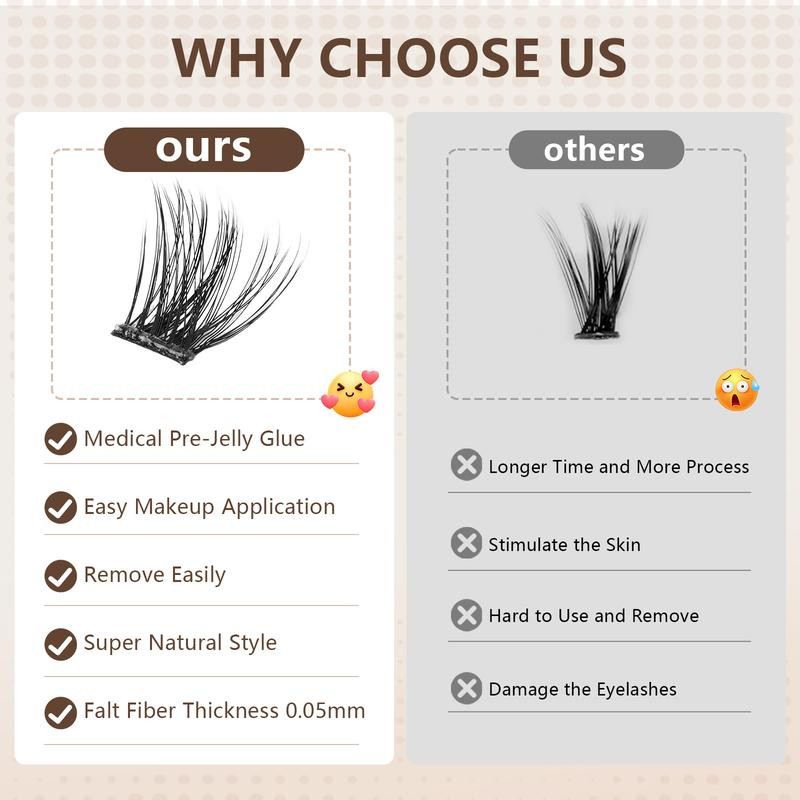 Cofier DIY Lash Kit Press on Lash No Glue Lash