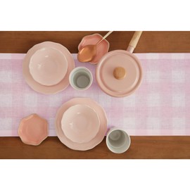 Solino Home Linen Check Table Runner 120 inches Long – 100% Pure Linen Marshmellow Pink Buffalo Plaid Table Runner 14 x 120 Inch – Farmhouse Table Runner for Valentines Day, Spring