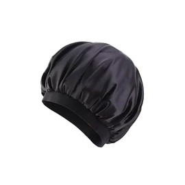 Etniker Satin Hair Bonnet. Silk Bonnet for Sleeping. Hair Wrap for Women. Sleep Cap for Long Hair Curly Hair. Curly Hair Locs 1Pcs (Black)