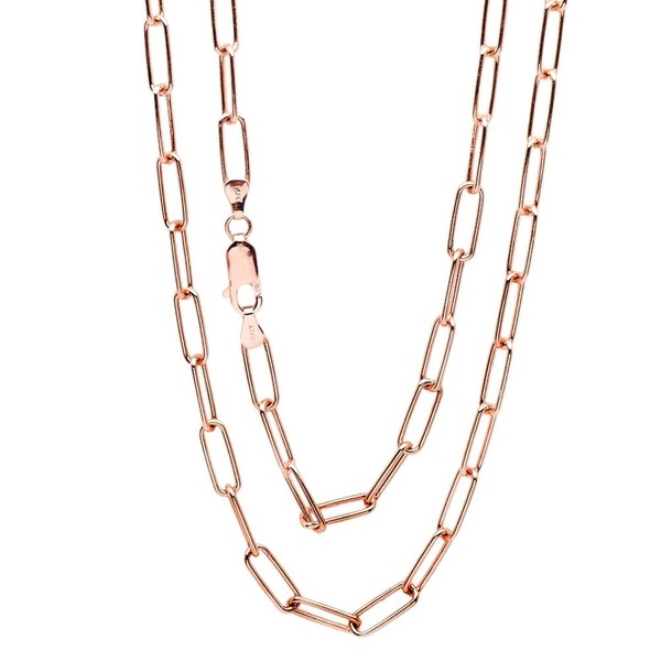 Treasure Bay Women's Necklace 925 Sterling Silver Elongated Oval Link