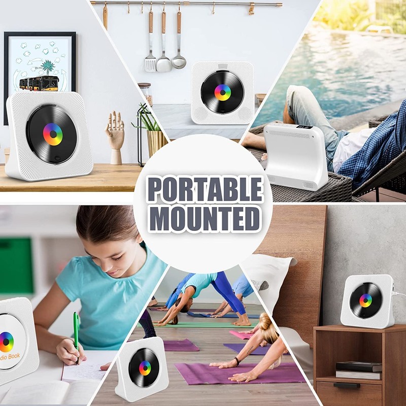 Gueray CD Player Portable Bluetooth Desktop CD Player for Home