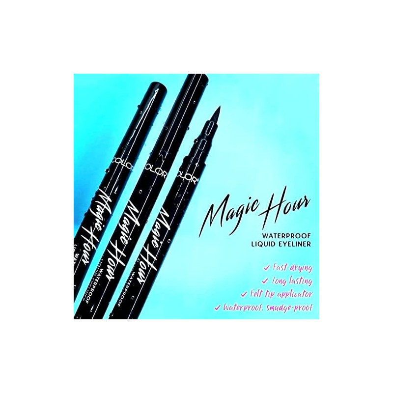 KleanColor Magic Hour Waterproof Black Eyeliner Pen | Felt-Tip |