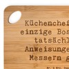 Mr. & Mrs. Panda Bambus - Schneidebrett Spruch Küchenchef: Der