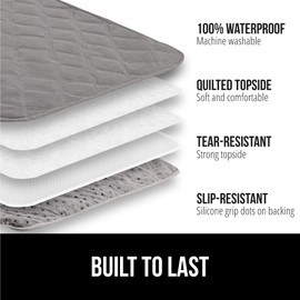 GORILLA GRIP Waterproof Bed Cover for Dogs, 82x68, Gripped Slip Resistant Backing, Leak Proof Washable Dog Blanket Covers Sofa, Couch, Sectional, Crate, Car, RV Seats, Pet Puppy Essentials, Charcoal