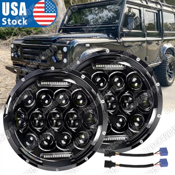 Unbranded Pair 7" Inch Round LED Headlight Hi/Lo Beam DRL