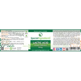 Special Ingredients Lactic Acid Powder 500g Vegan Friendly Ideal for Vegan Cheese and Butter