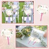 Whaline 50 Pcs Wedding Floral Hand Plastic Fans Flower Thank