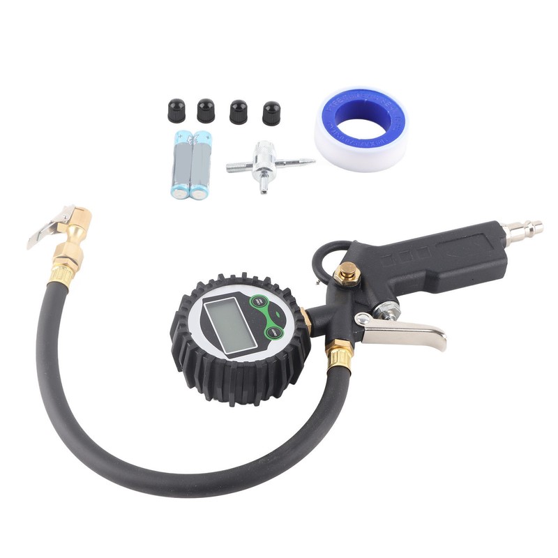 LCD Tire Inflator with Digital Pressure Gauge 1/4in NPT Quick