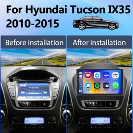 2G+64G CAMECHO Android 13 Car Stereo for Hyundai Tucson IX35 (2010-2015) with Wireless Carplay Android Auto Bluetooth 10.1 Inch Touchscreen GPS Navigation,WiFi,HiFi,FM,USB,AHD Backup Camera&Mic