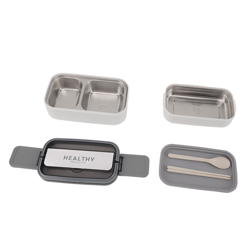 Double Layer Bento Box 316 Stainless Steel Compartment Portable Lunch