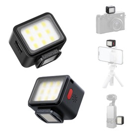 ULANZI DG01 Mini Phone Light, Magnetic Camera Light with Cold Shoe for DJI OSMO Pocket 3 Action Camera Sony zv-e 10 Canon r550, 5600K Colour Temperature, 500mAh Video L-Ight for YouTube Videos