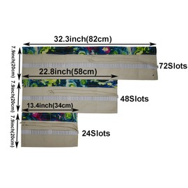 Maydahui Canvas Colored Pencil Roll Wrap 24/48/72 Slots Coloring Pencil Holder Organizer Storage Pouch Portable for Artist Drawing(Ink Painting,72Slots