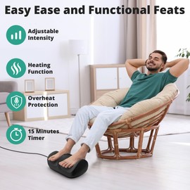 Medcursor Foot Massager with Heat, Feet Massager Machine with Massage Roller, Adjustable Intensity for Foot Massage, Lightweight and Relax for Home or Office Use (Not Cordless)