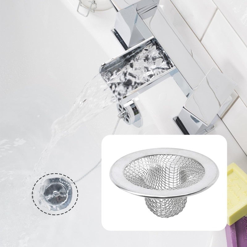 Antrader Kitchen Sink Strainer, 2Pcs Stainless Steel 2-Inch Diameter Mesh