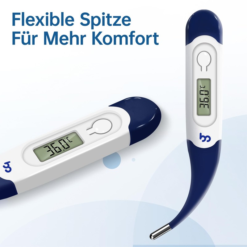 Digital Thermometer with Flexible Tip for Adults, Children and Babies
