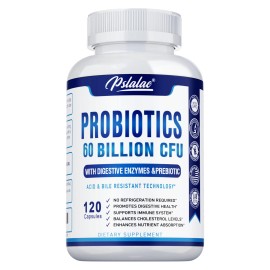 Pslalae Probiotics 60 Billion CFU - Prebiotics, Digestive Enzymes - Digestive Health - One bottle-Trial stage