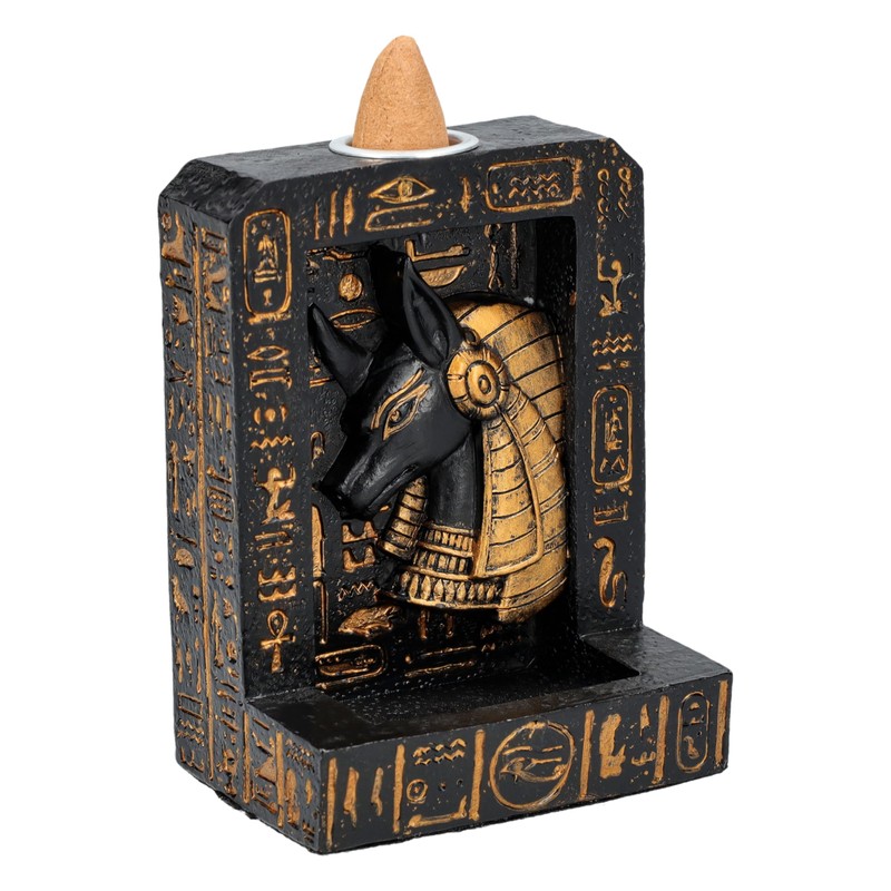 Anubis Egyptian Backflow Incense Holder - 10 cm Height, Hand