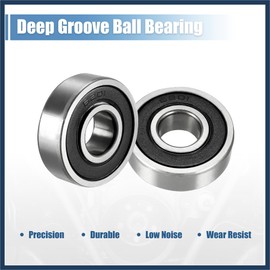 INFINAUTO 10 Pcs 6201-2RS Ball Bearing 12mm x 32mm x 10mm Double Sealed 180201 Deep Groove Bearings Carbon Steel Metal Silver Tone Stylish Design