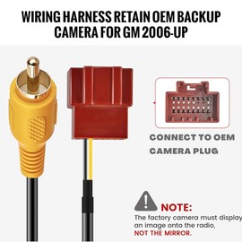 RED WOLF Reverse Camera Retention Wire Harness w/RCA Plug for 2006-2015 GM GMC Yukon Chevy Suburban Factory Backup Camera Install Aftermarket Radio Stereo RWGM1488 Wire Connector