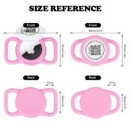 Air Tag Holder for Pets - Waterproof Silicone Case, Durable Collar Attachment for Cats & Dogs, Easy Tracking Accessory (Blue; M)