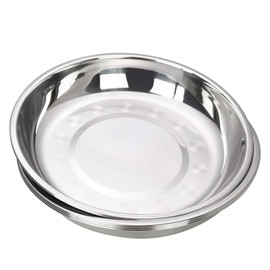 Dehouse 4-Piece Dinner Plates Stainless Steel, Serving Plates